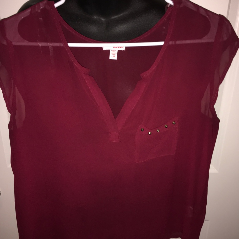 Maroon Sheer Blouse